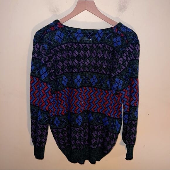 URBAN RENEWAL zip up cardigan vintage reworked sweater L - Picture 5 of 5